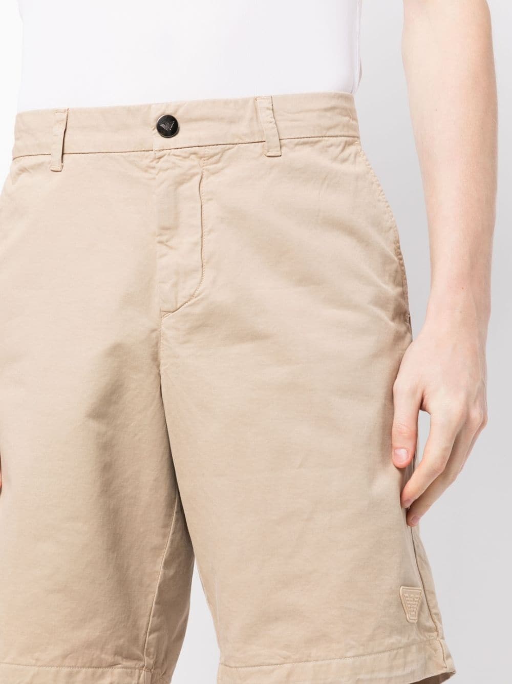 straight-leg cotton shorts - 5