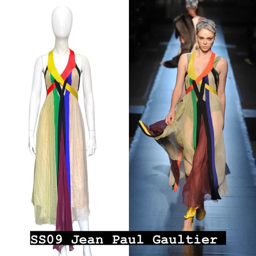 Jean Paul Gaultier Spring 2009 Sex And The City 2 Rainbow Plunging Neckline Cutout Open Back Maxi Dr - 3