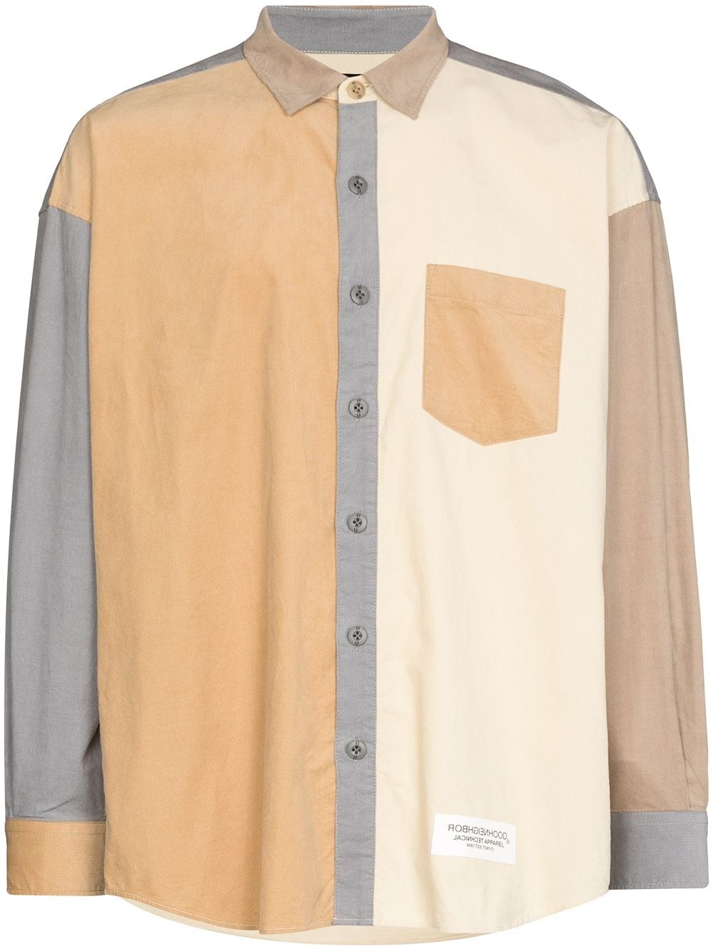 neutral colourblock shirt - 1