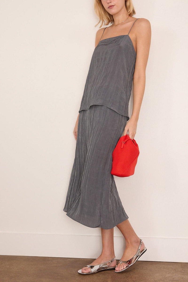 Tibi The Crinkle Slip Skirt in Dark Grey outlook