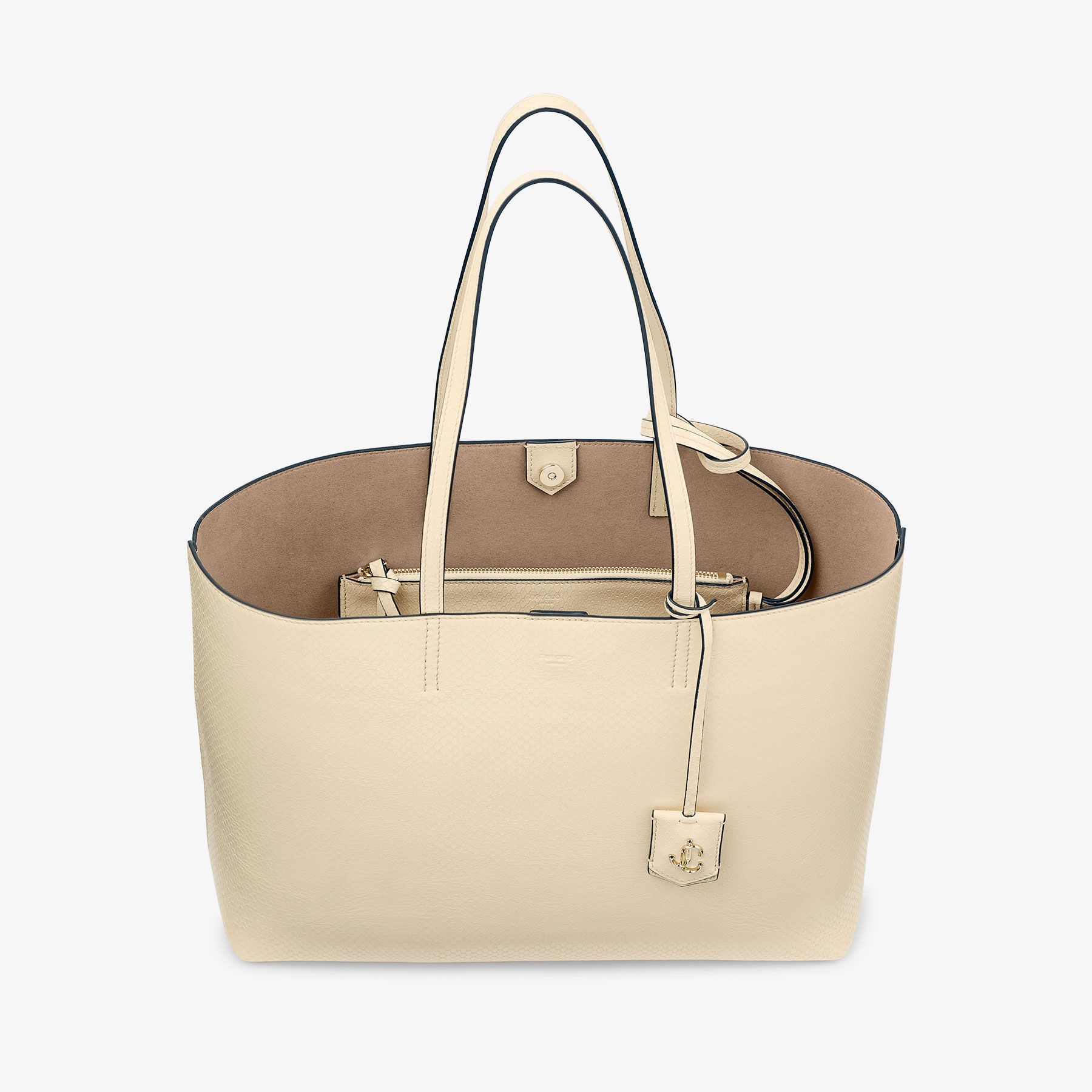 Nine2Five East-West
Buttermilk Elaphe Printed Leather Tote Handbag - 4