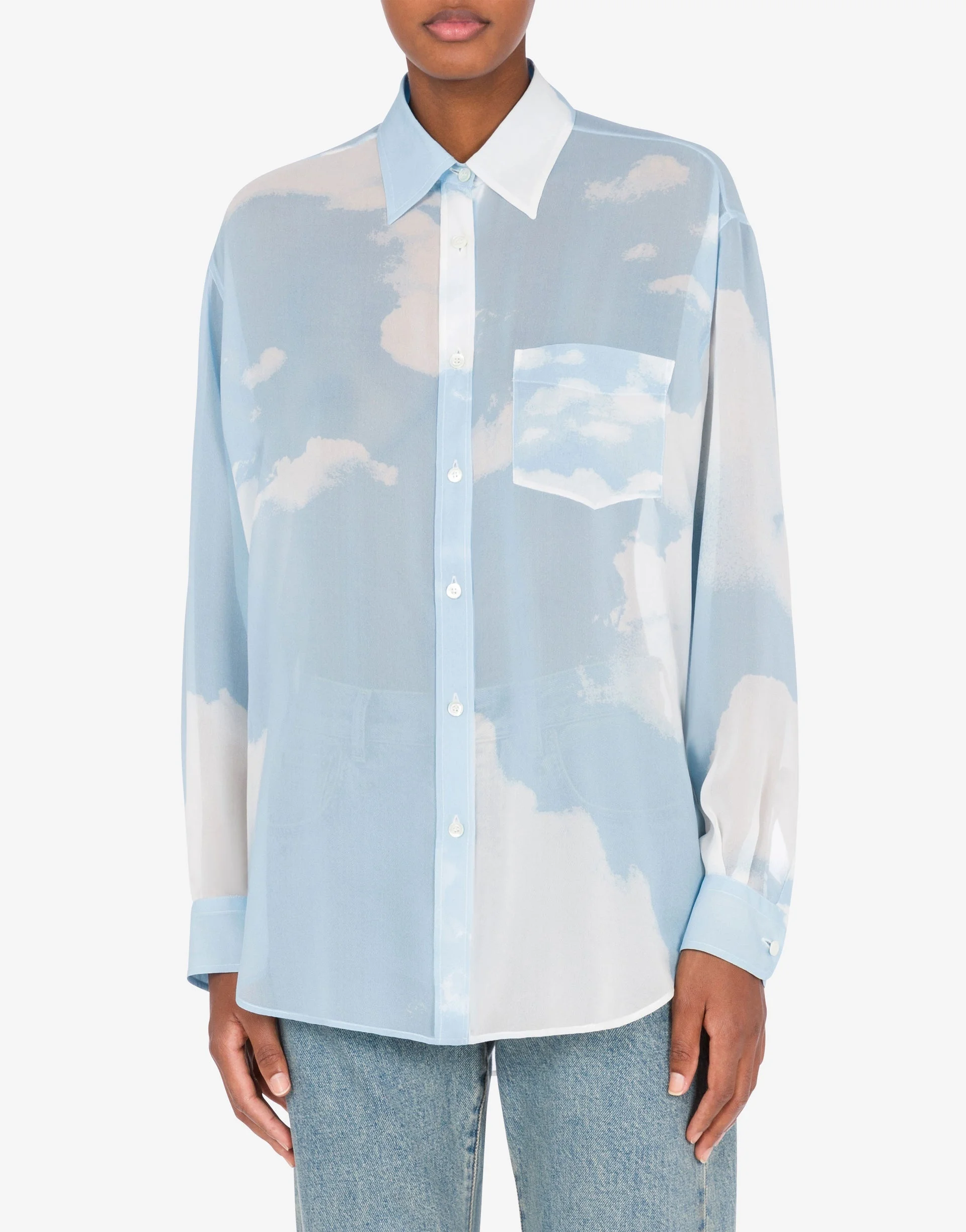 SHIRT IN GEORGETTE ""IN THE CLOUD"" - 1