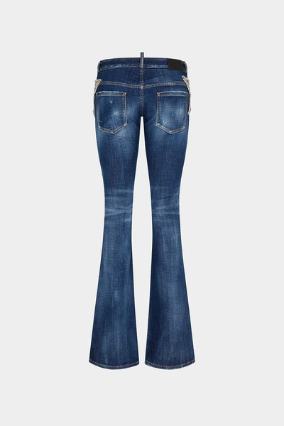 DSQUARED2 DARK RIPPED WASH STARRY NIGHT LOW WAIST FLARE JEAN outlook