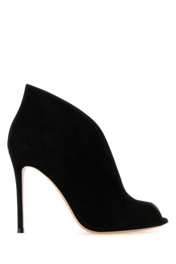 Black suede Vamp pumps - 1