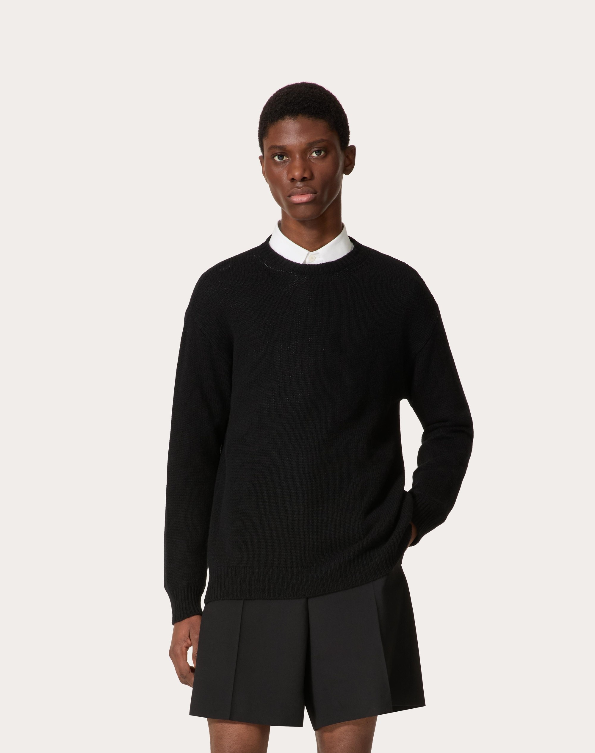 CASHMERE CREWNECK SWEATER WITH STUD - 3
