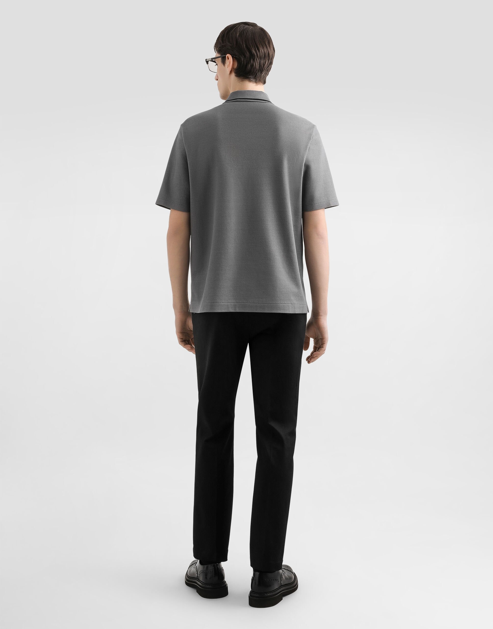 Cotton piqué polo shirt - 3