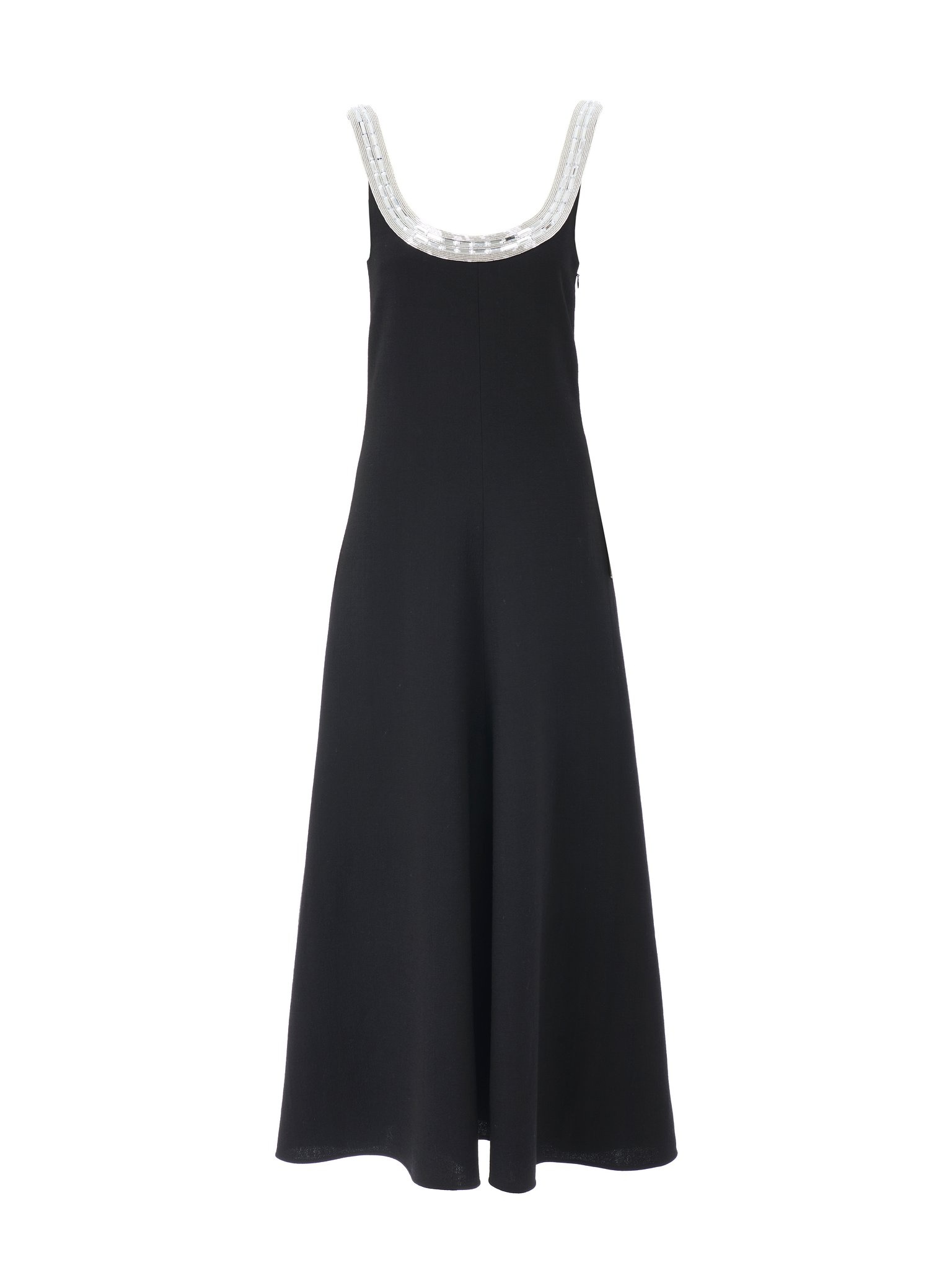 EMBROIDERED LONG OPEN-BACK DRESS - 1