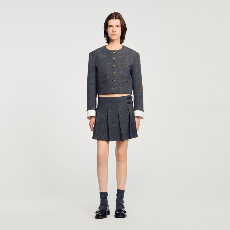 Sandro MINI RHINESTONE SUIT SKIRT outlook