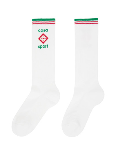 CASABLANCA White Casa Sport Logo Socks outlook