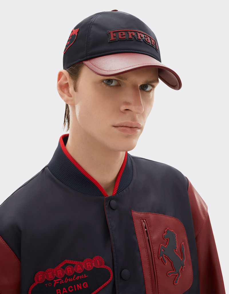 Ferrari Baseball cap in Q-Cycle® nylon and leather outlook
