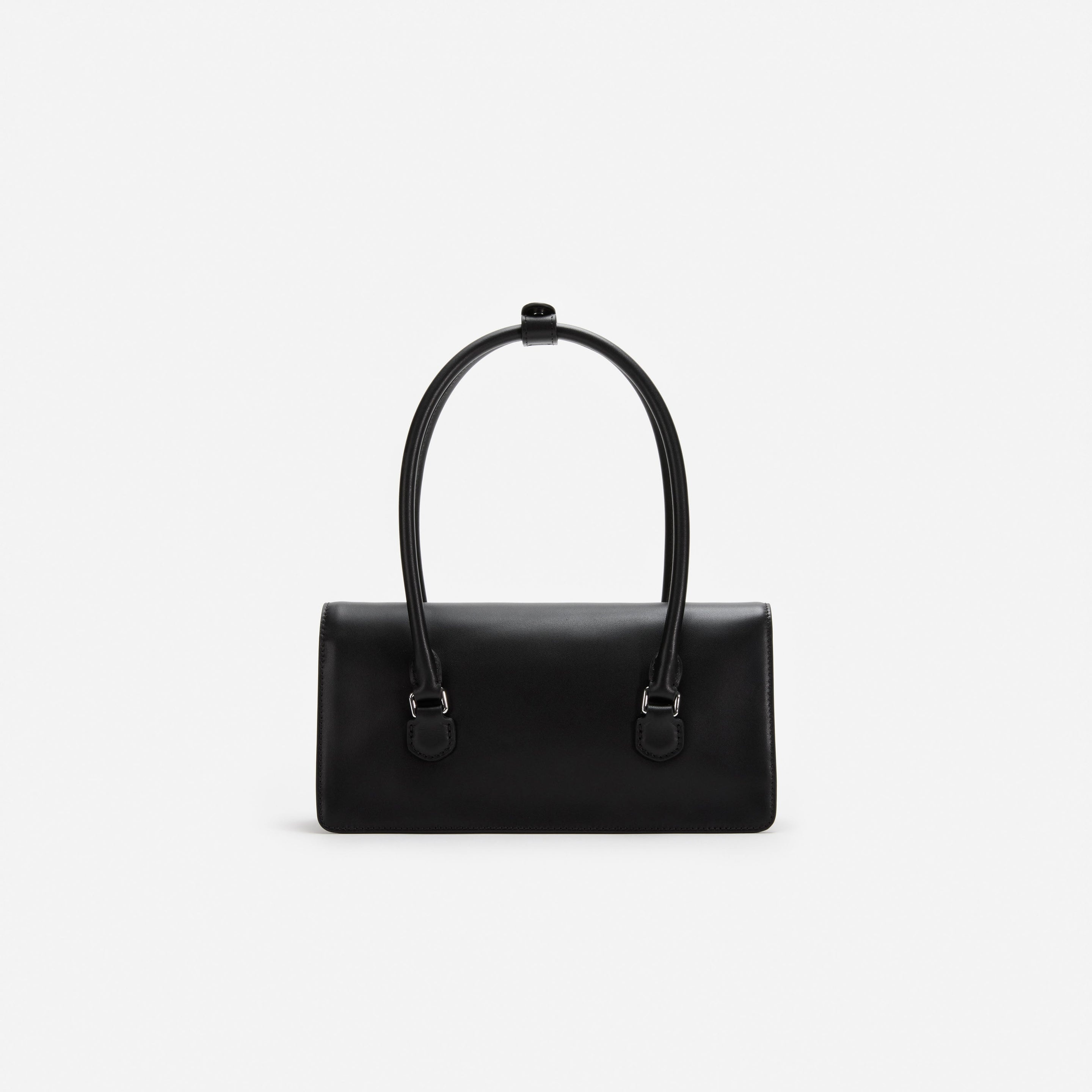 Black Soft Leather Shoulder Bag - 3