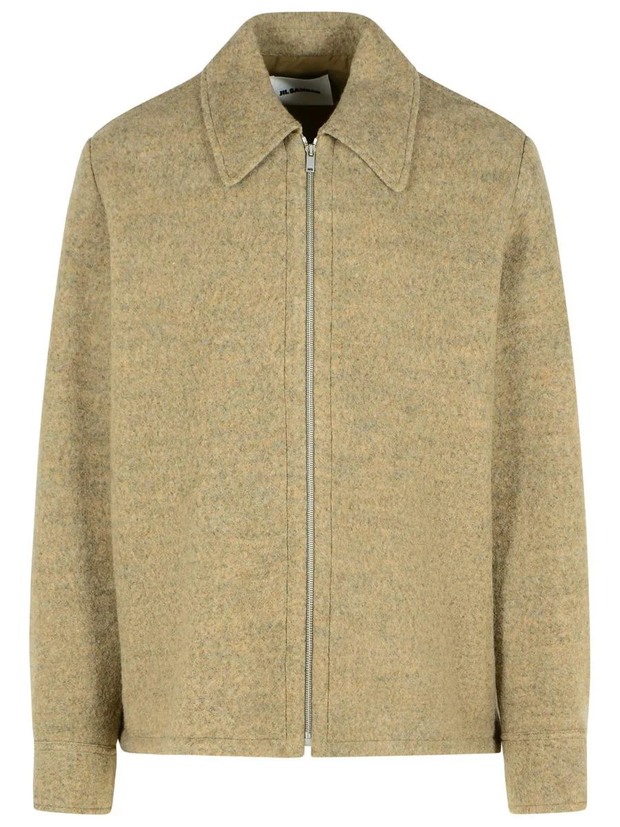 Jil Sander Beige Wool Blend Jacket - 1