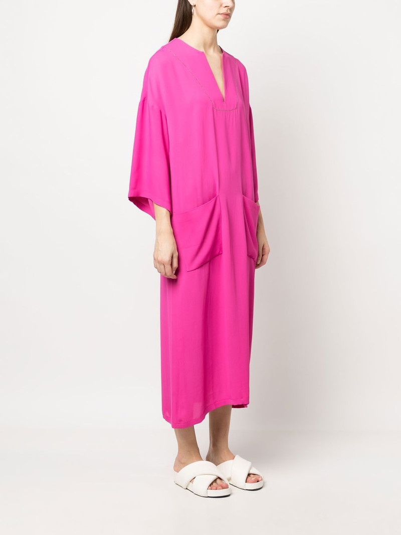 belted long-sleeved midi dress 3