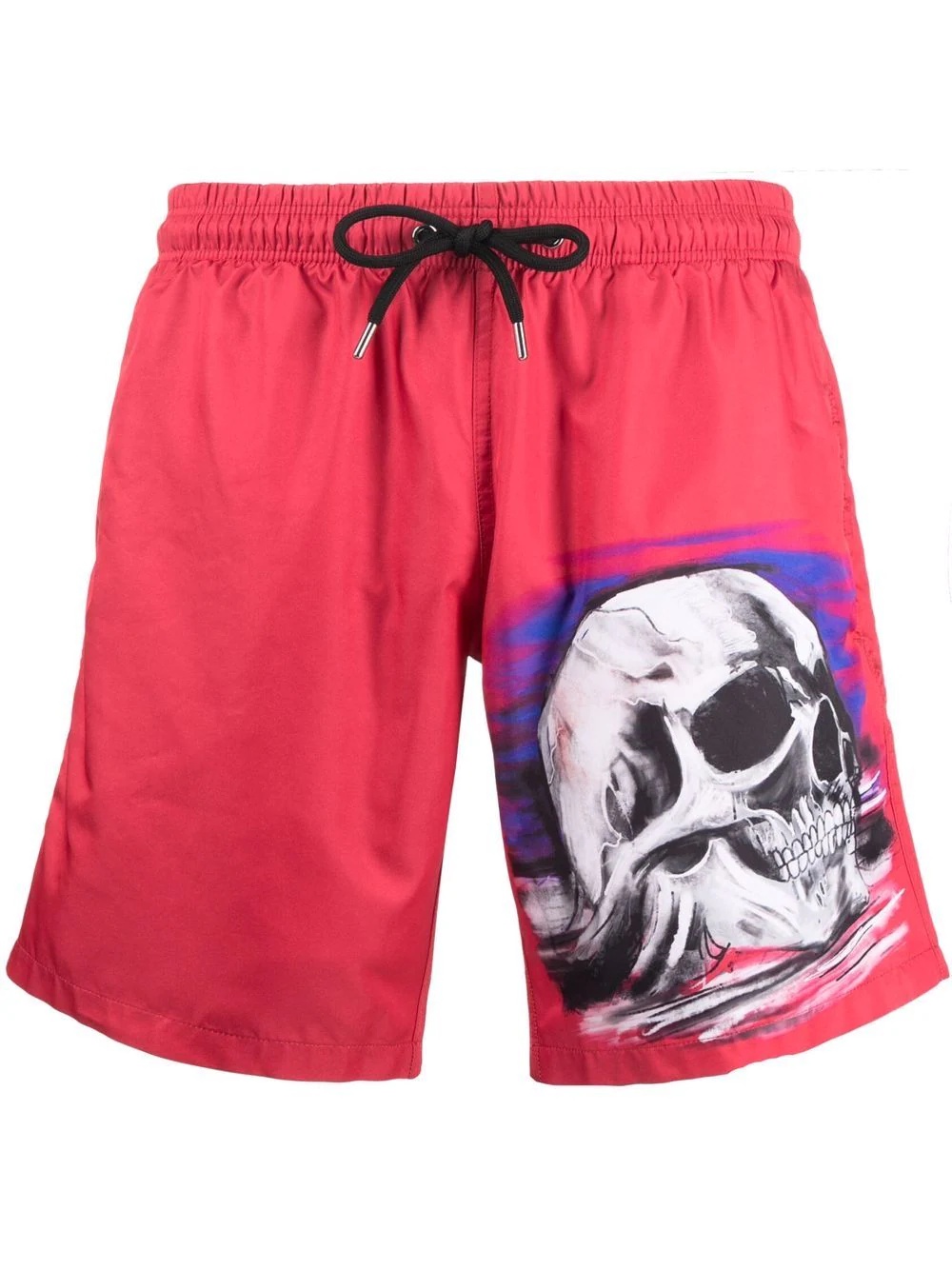 skull-print drawstring swim shorts - 1