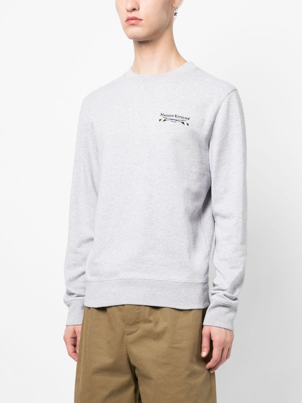 logo-embroidered cotton sweatshirt - 3