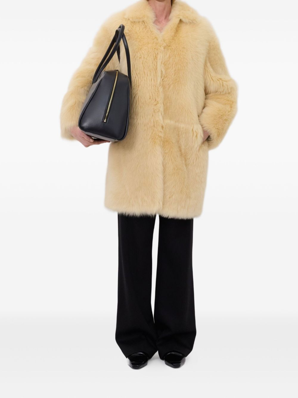 RUBEN spread-collar lamb-fur coat - 2