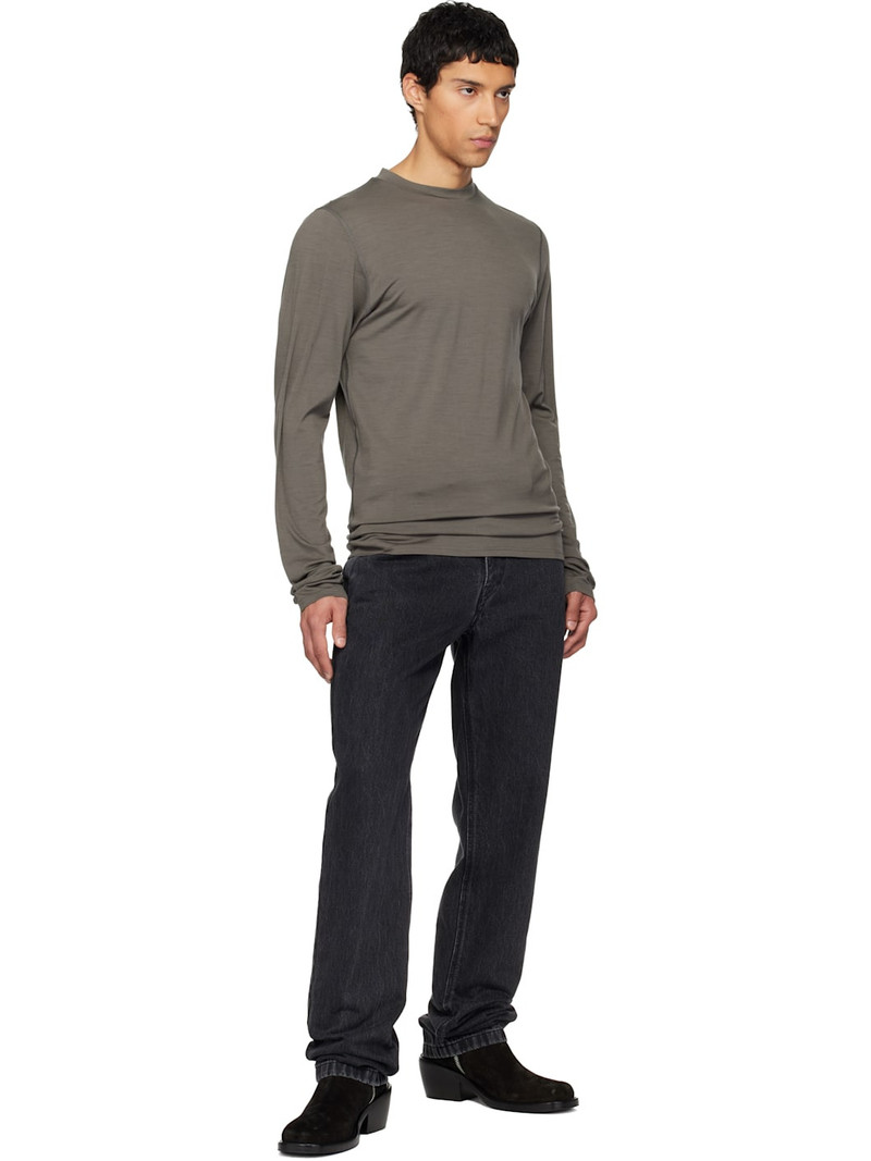 RIER Gray Roundneck Jersey Wool T-shirt outlook