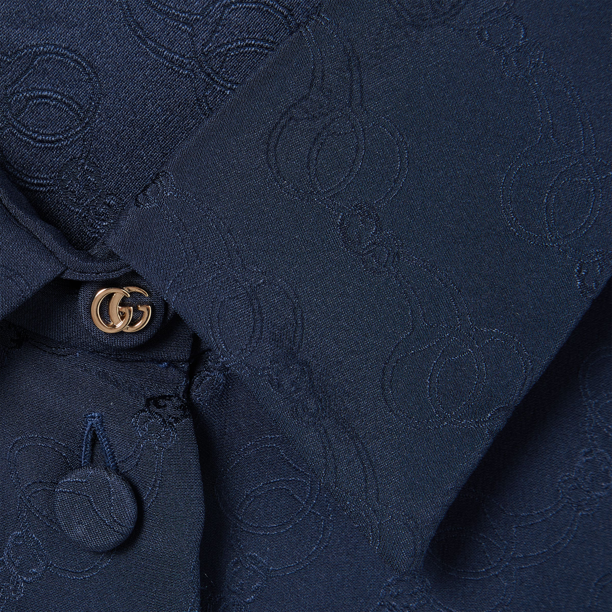 GG and chain silk jacquard shirt - 7