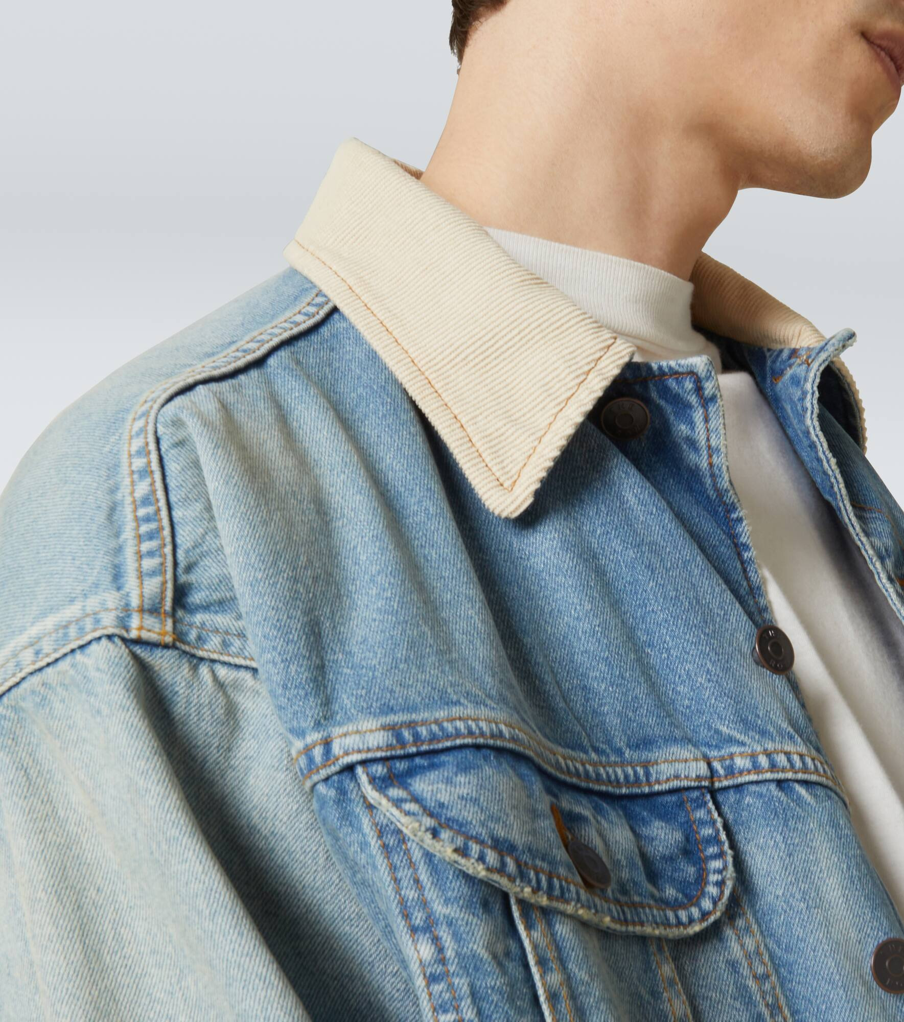 Joret corduroy-trimmed denim jacket - 7