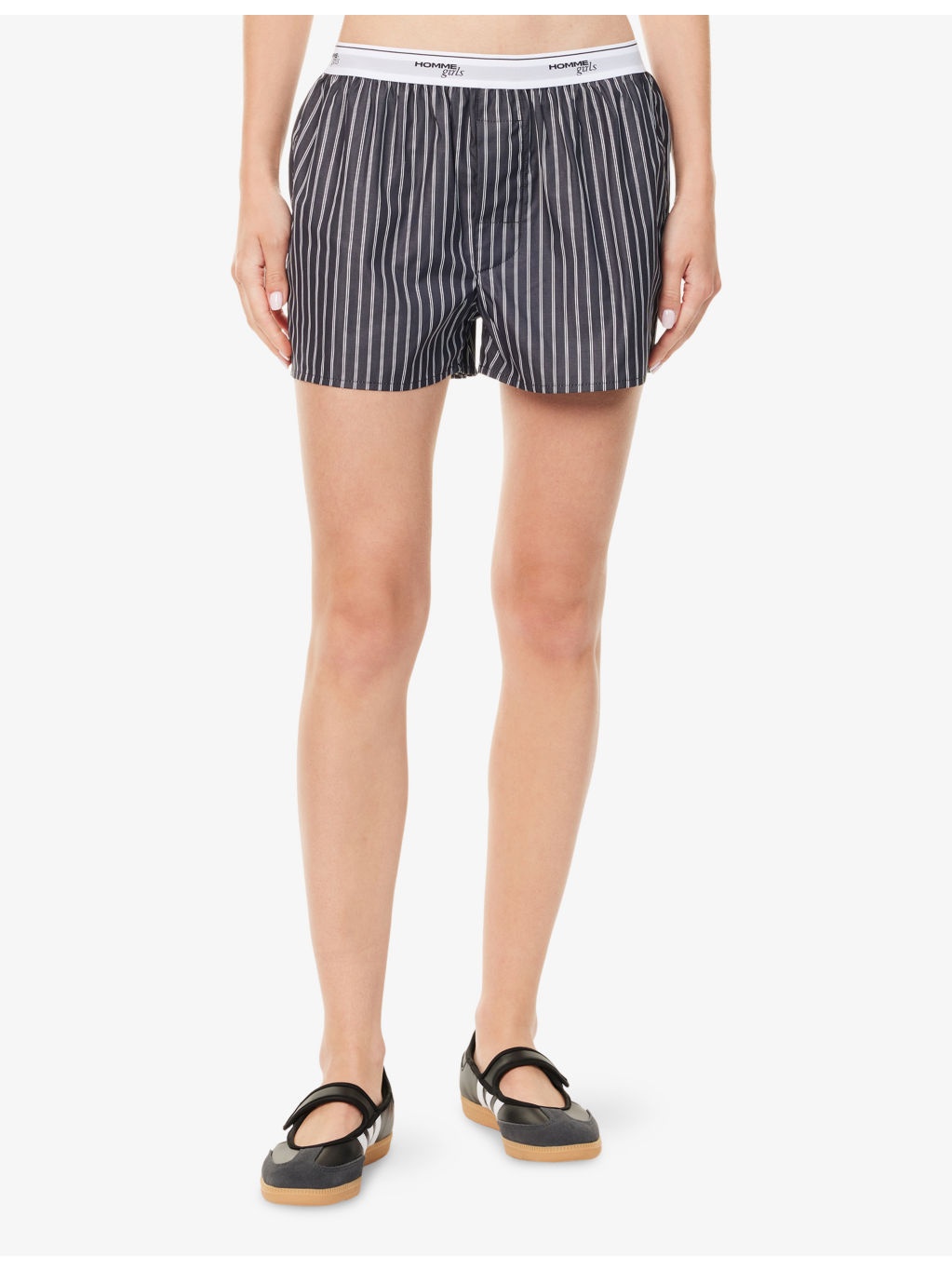 Branded-waistband semi-sheer mesh shorts - 3