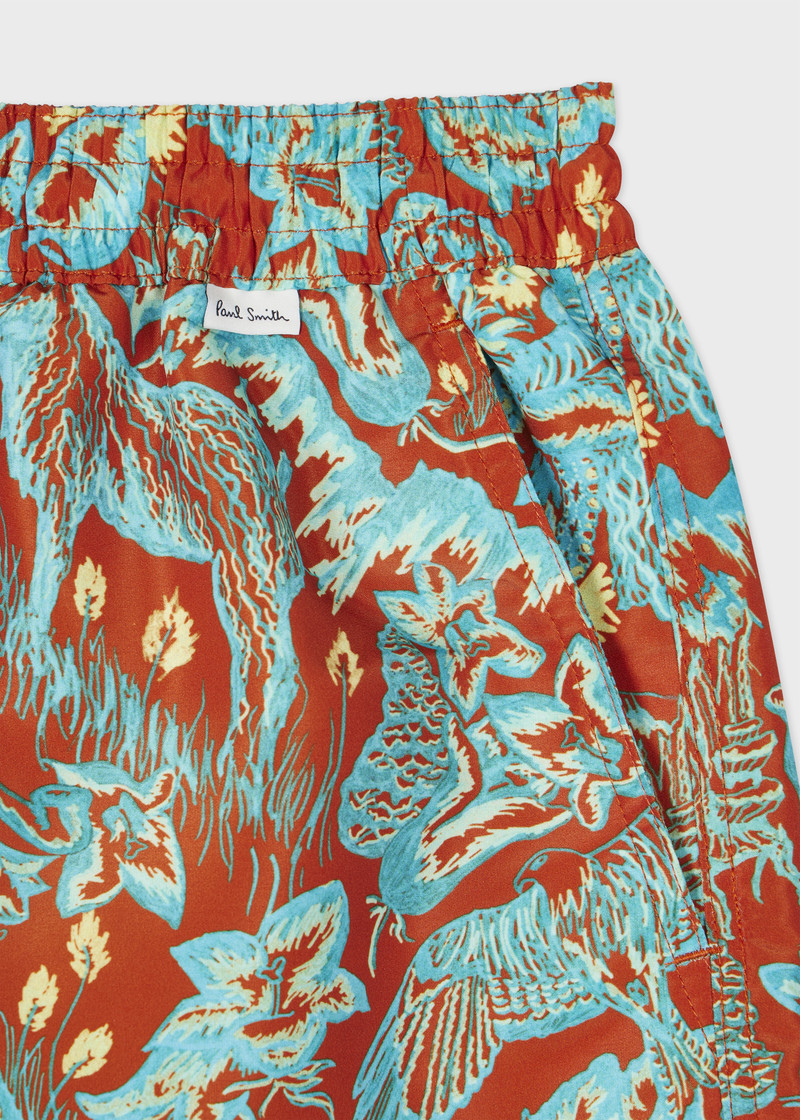 Orange and Turquoise 'Chalet' Swim Shorts 3