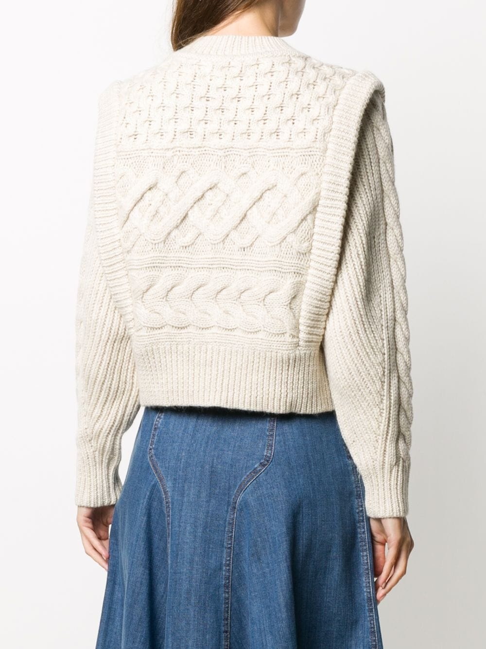 cable-knit are neck jumper  - 4