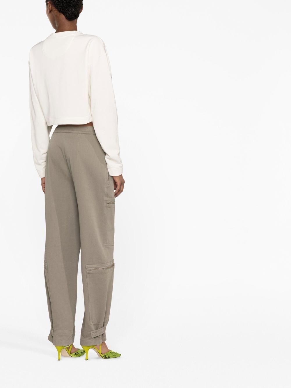 zip-detail straight-leg trousers - 3