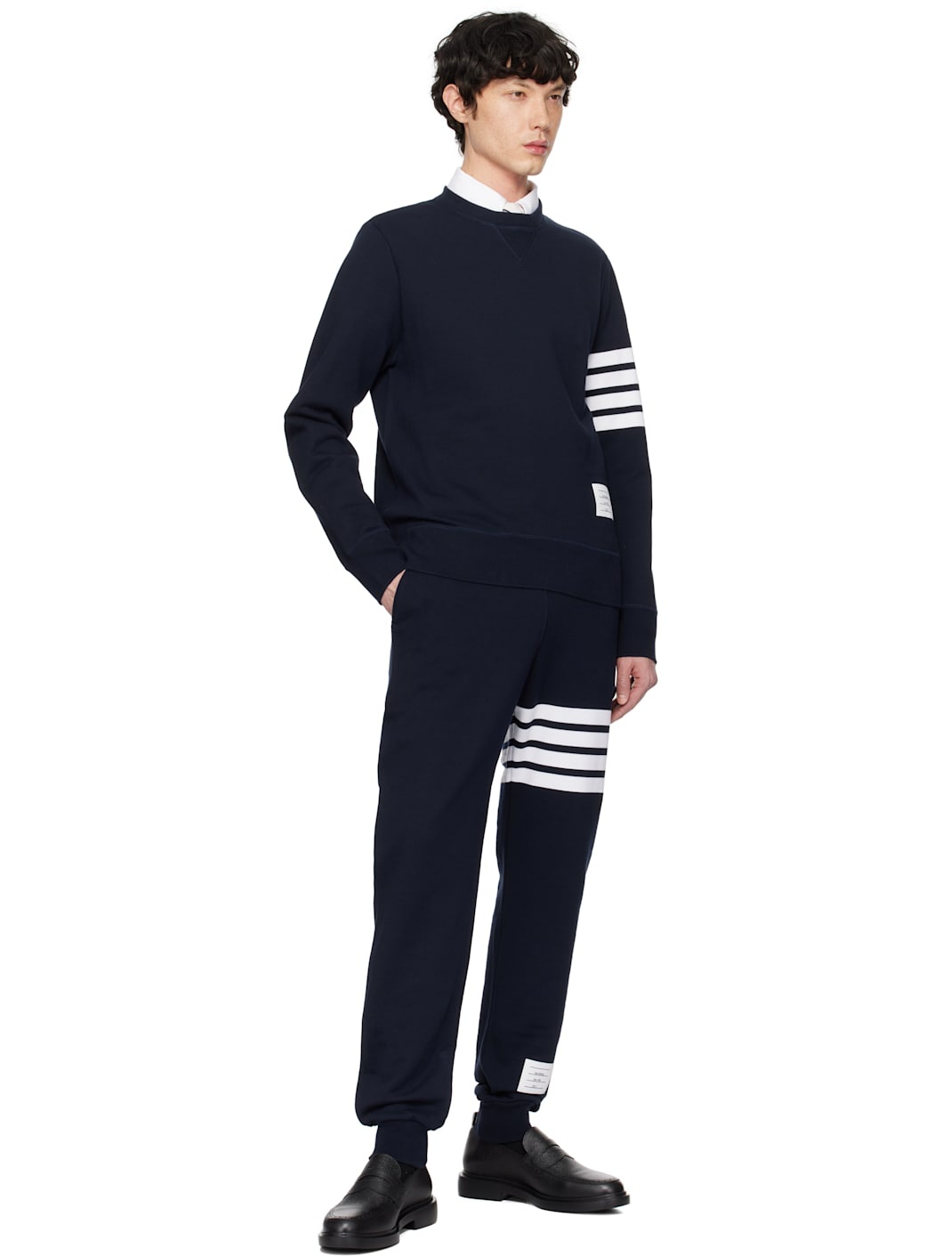 Navy Classic Loopback 4-Bar Sweatshirt - 4