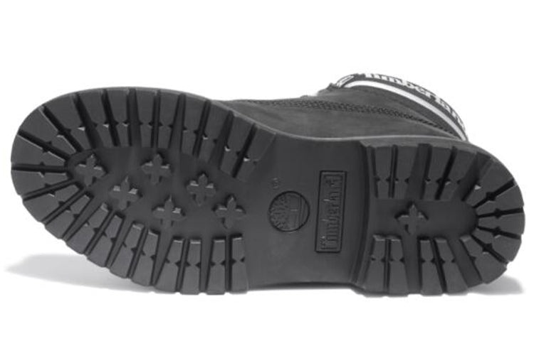 (WMNS) Timberland 6 Inch Premium Wide Fit Waterproof Boots 'Black Nubuck Logo' A41CX001 - 5