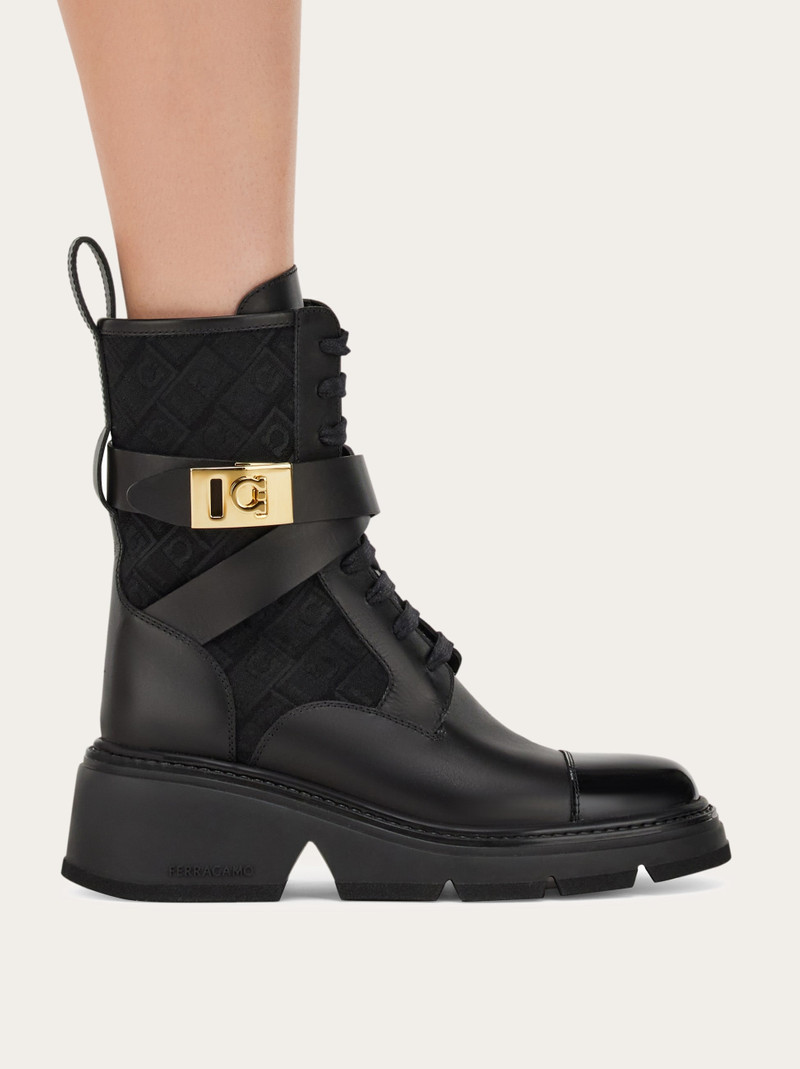 FERRAGAMO Ferragamo Monogram combat boot outlook