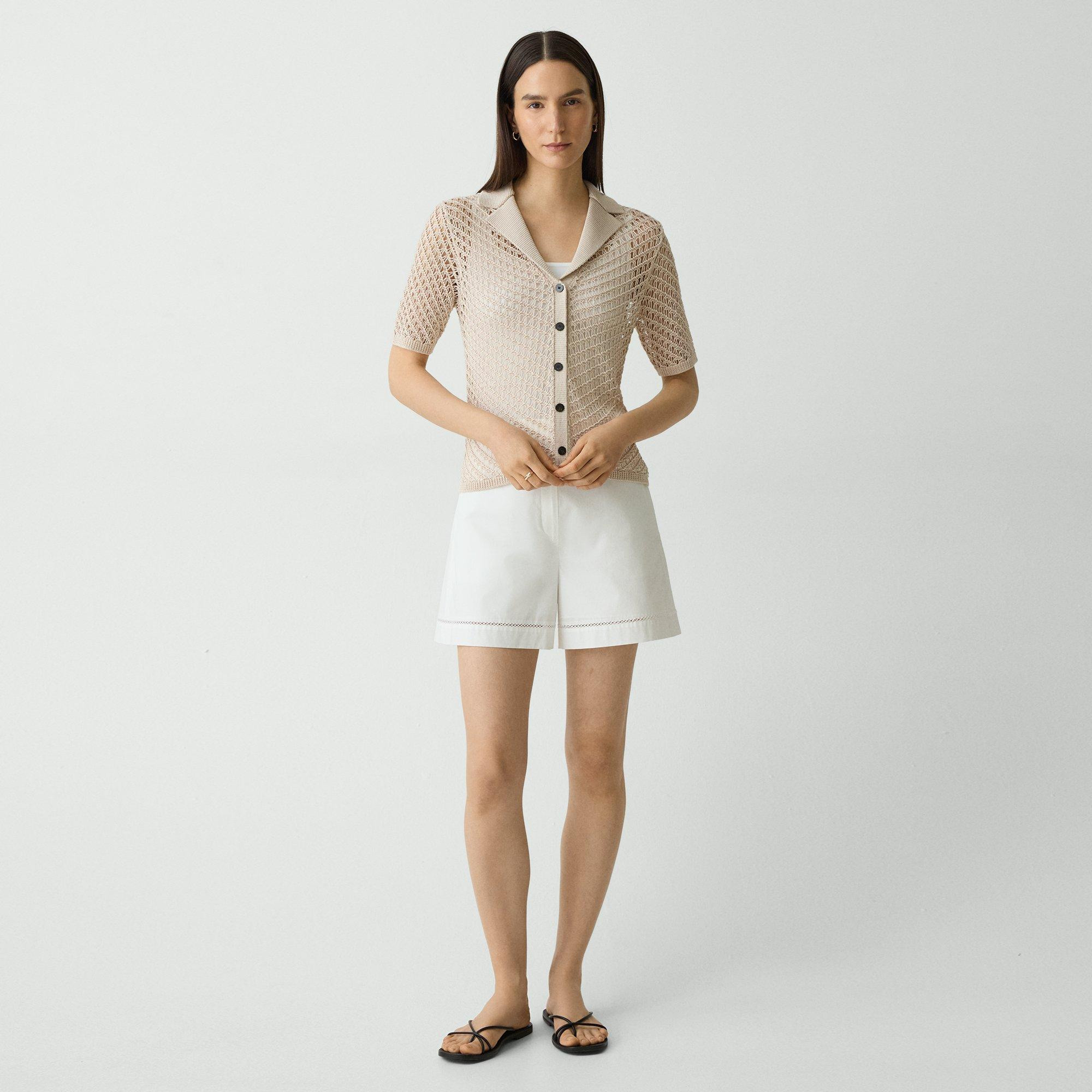 Short-Sleeve Camp Shirt in Sheen Cotton - 6