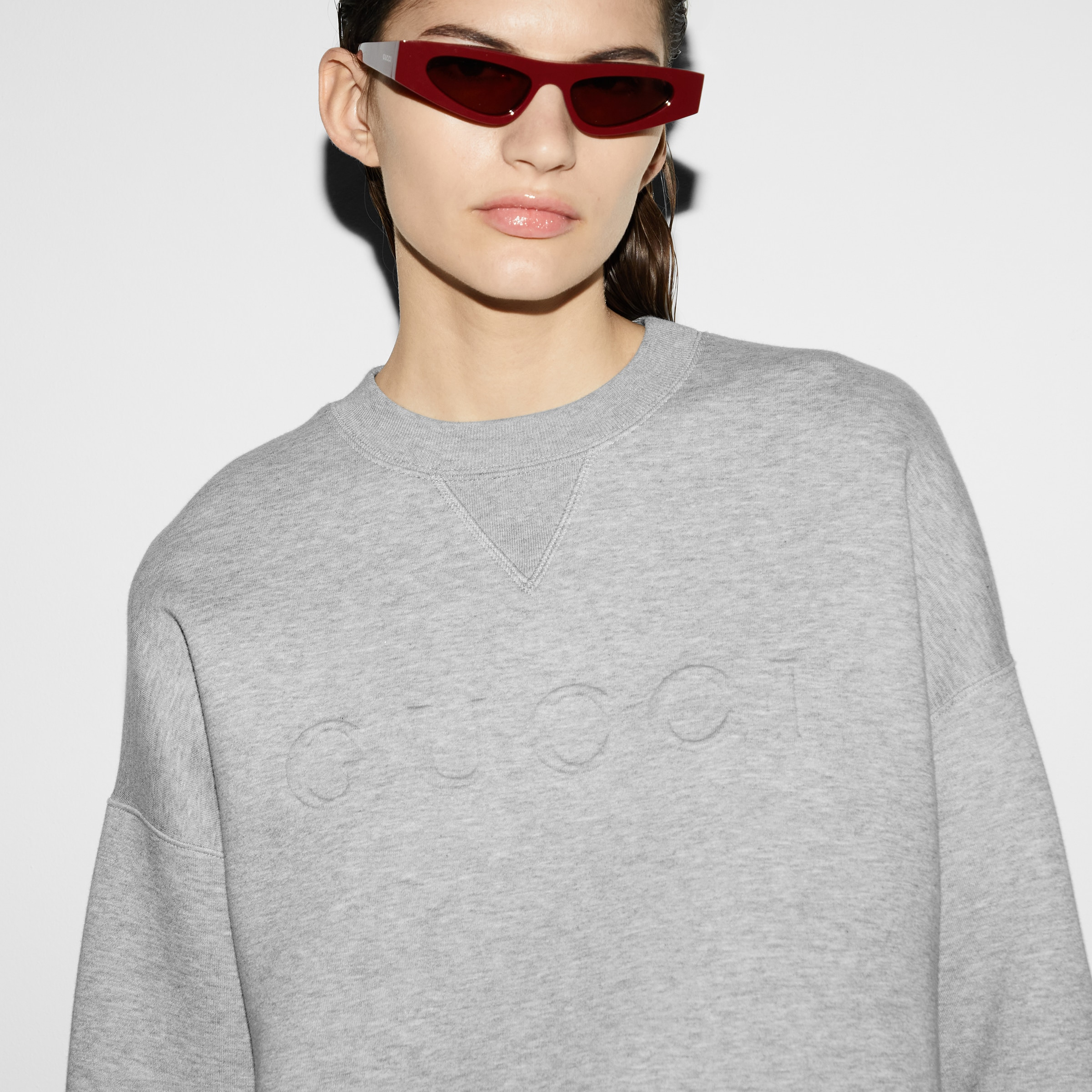 Cotton jersey embossed sweatshirt - 5