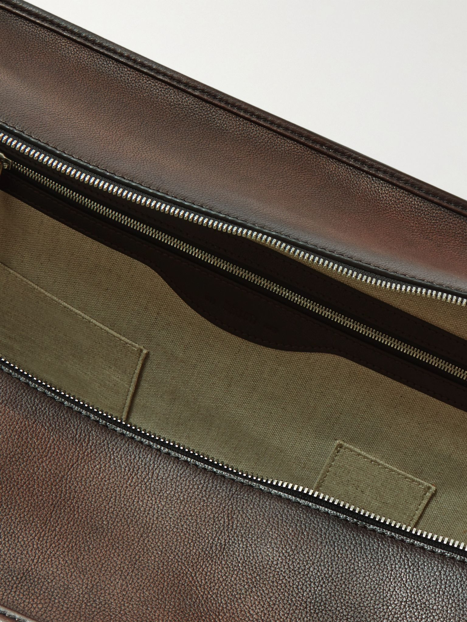Scritto Venezia Leather Weekend Bag Brown - 5