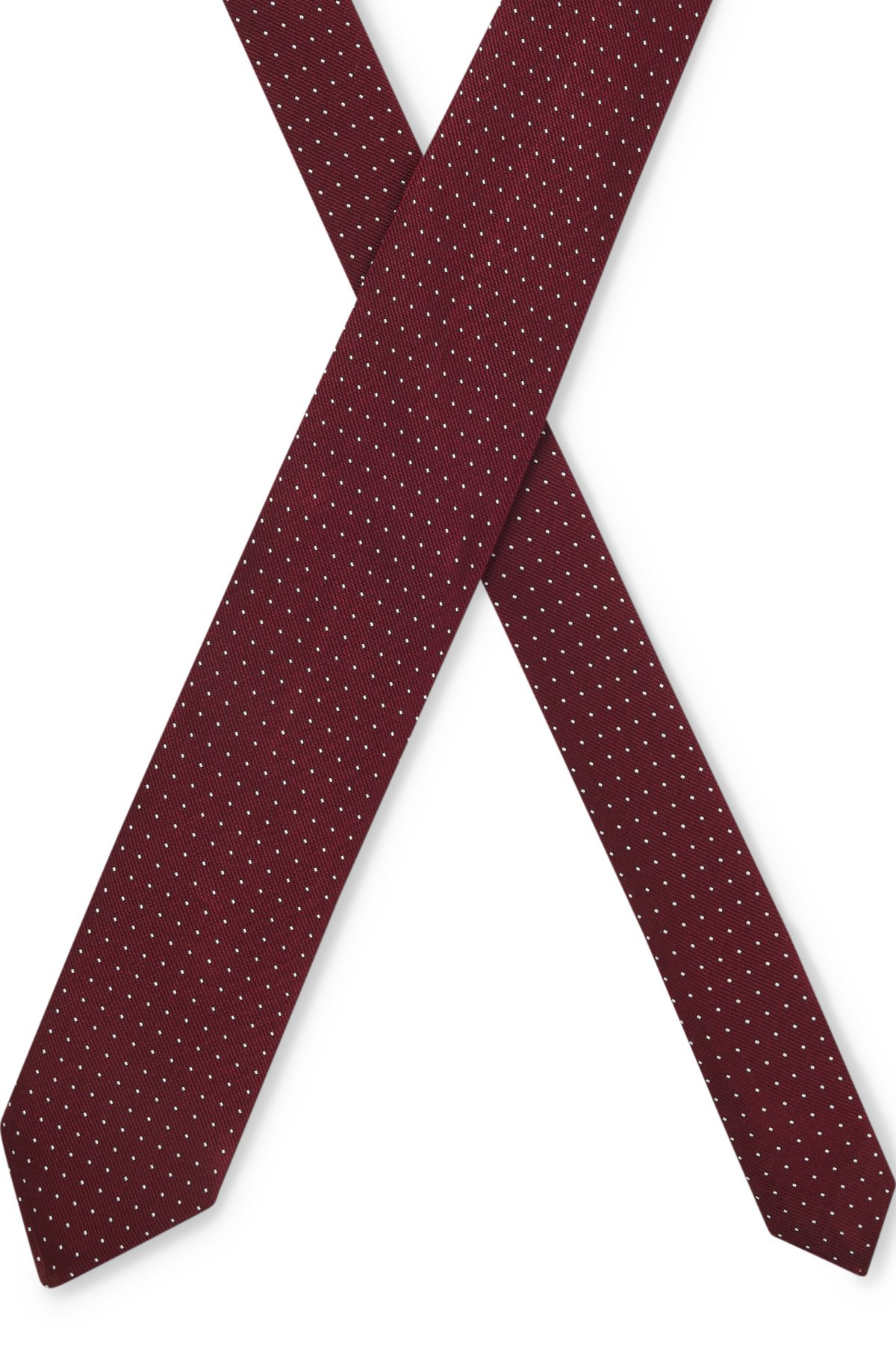 SILK-BLEND TIE WITH JACQUARD-WOVEN DOT MOTIF - 3