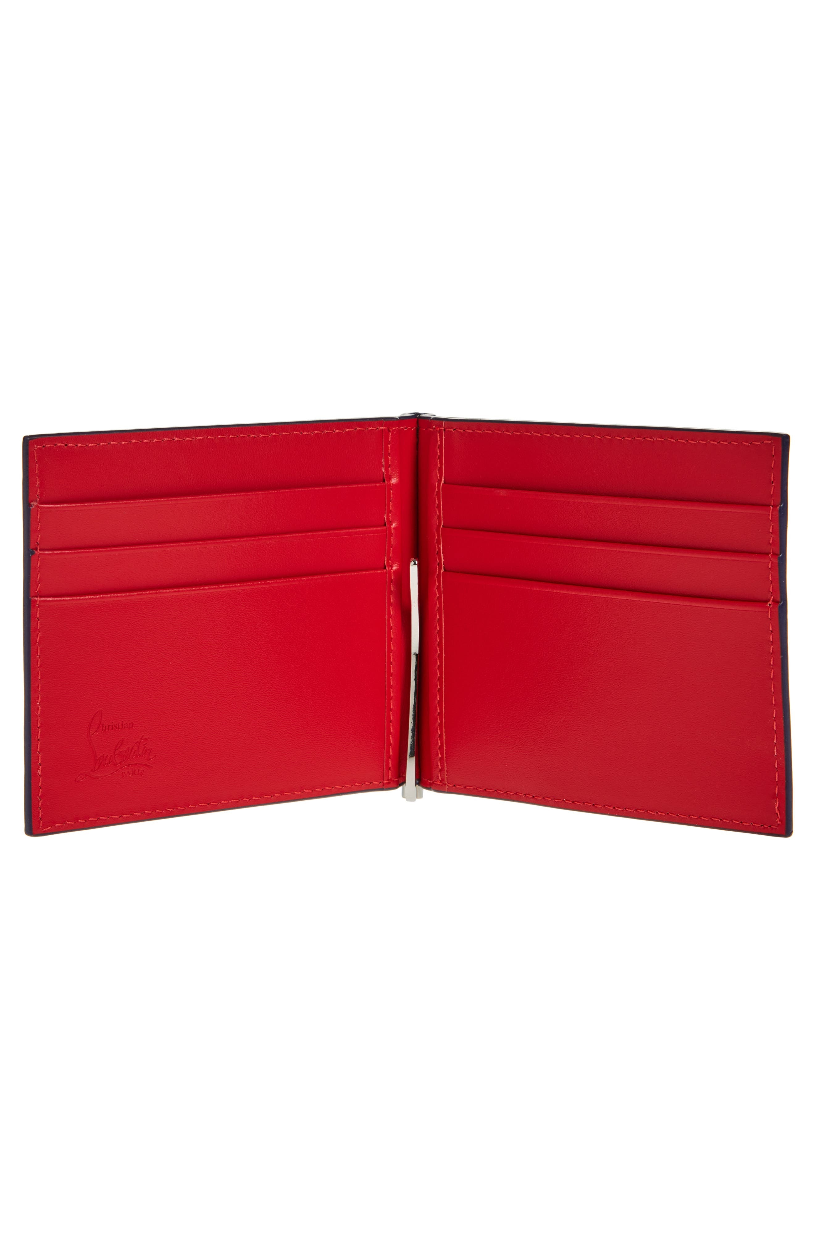 Christian Louboutin Groovy Calfskin Bifold Wallet with Money Clip in Navy at Nordstrom - 2