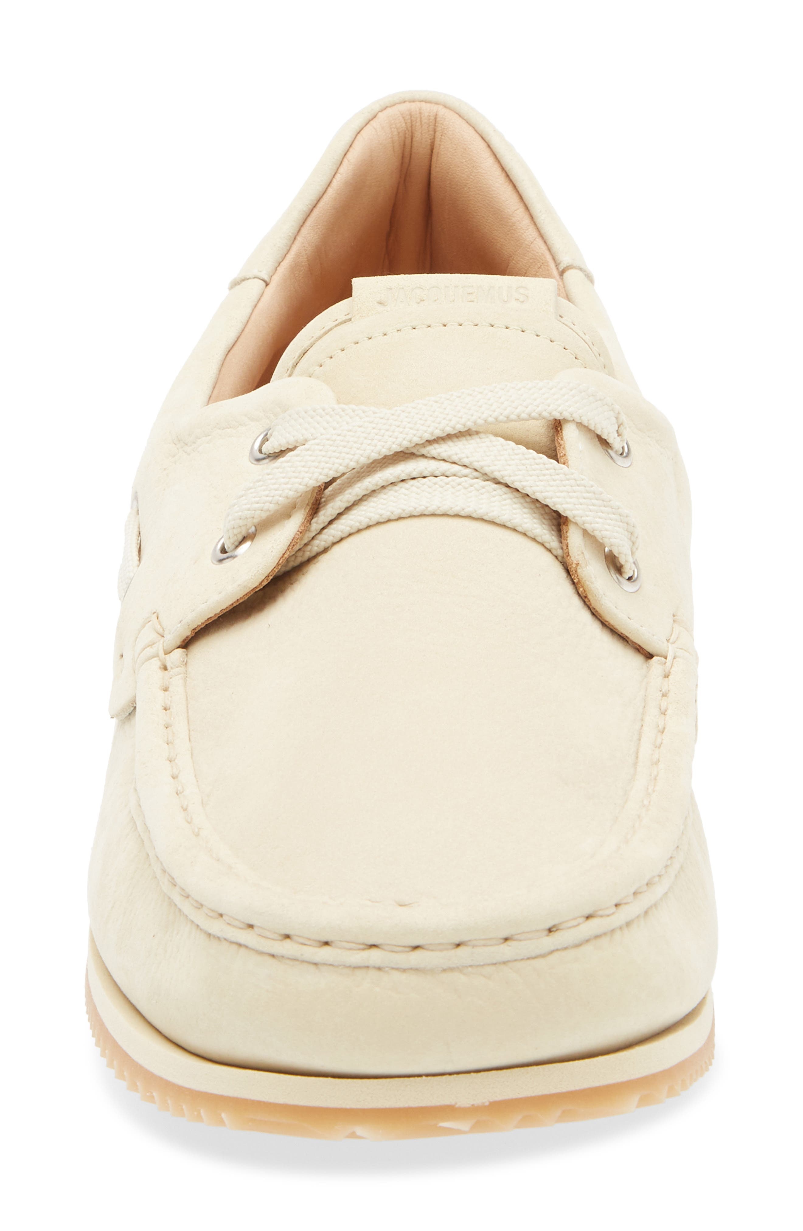 Jacquemus The Batto Boat Shoe in Pale Yellow 205 at Nordstrom - 4