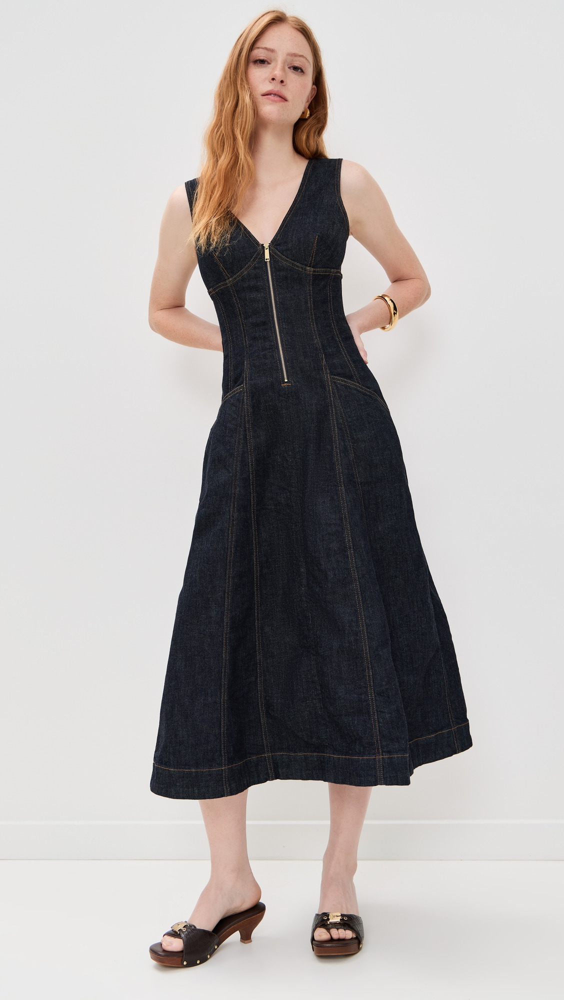 Indigo Denim Midi Dress - 4