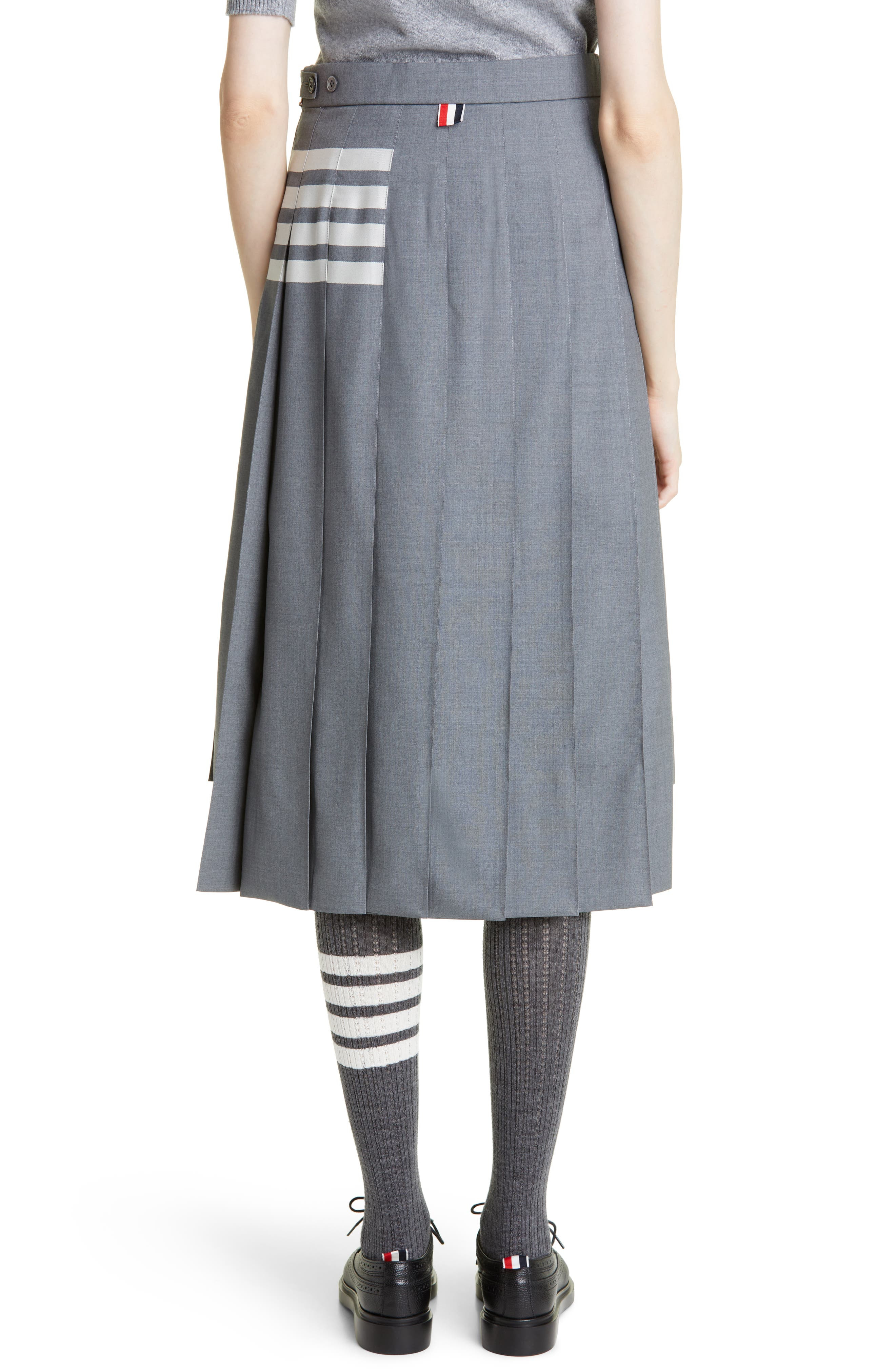 Drop Back Pleated Wool Skirt - 2