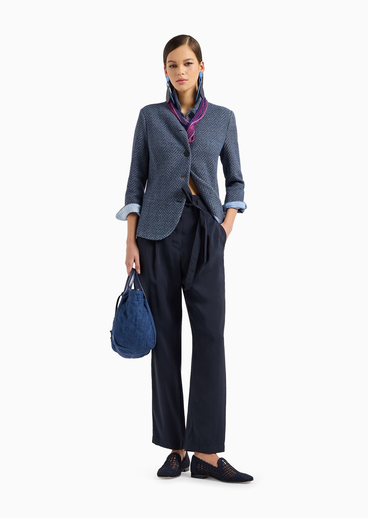 Flowing drawstring trousers in washed matte modal - 4