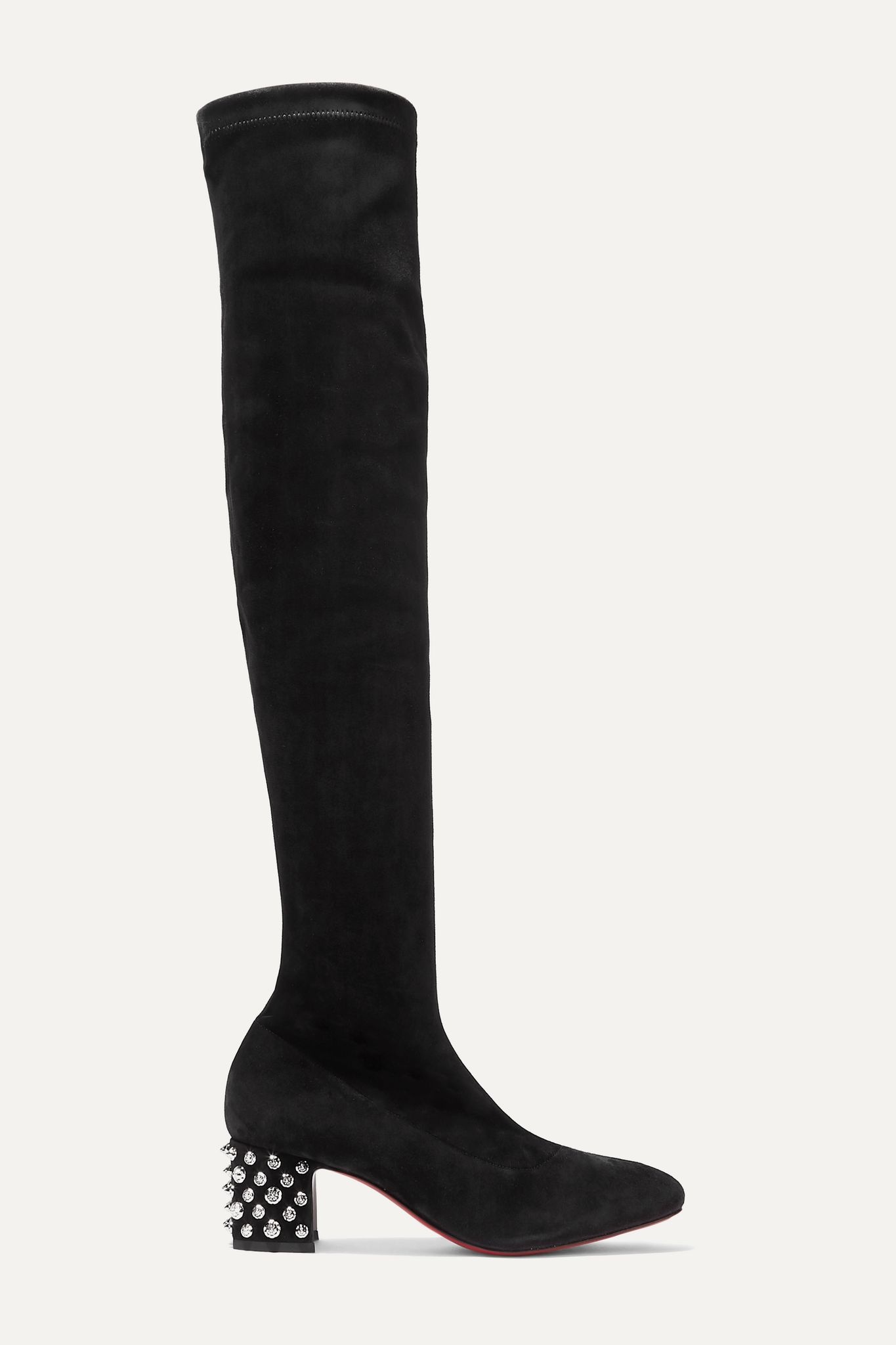 Study Stretch 55 spiked suede over-the-knee boots - 1