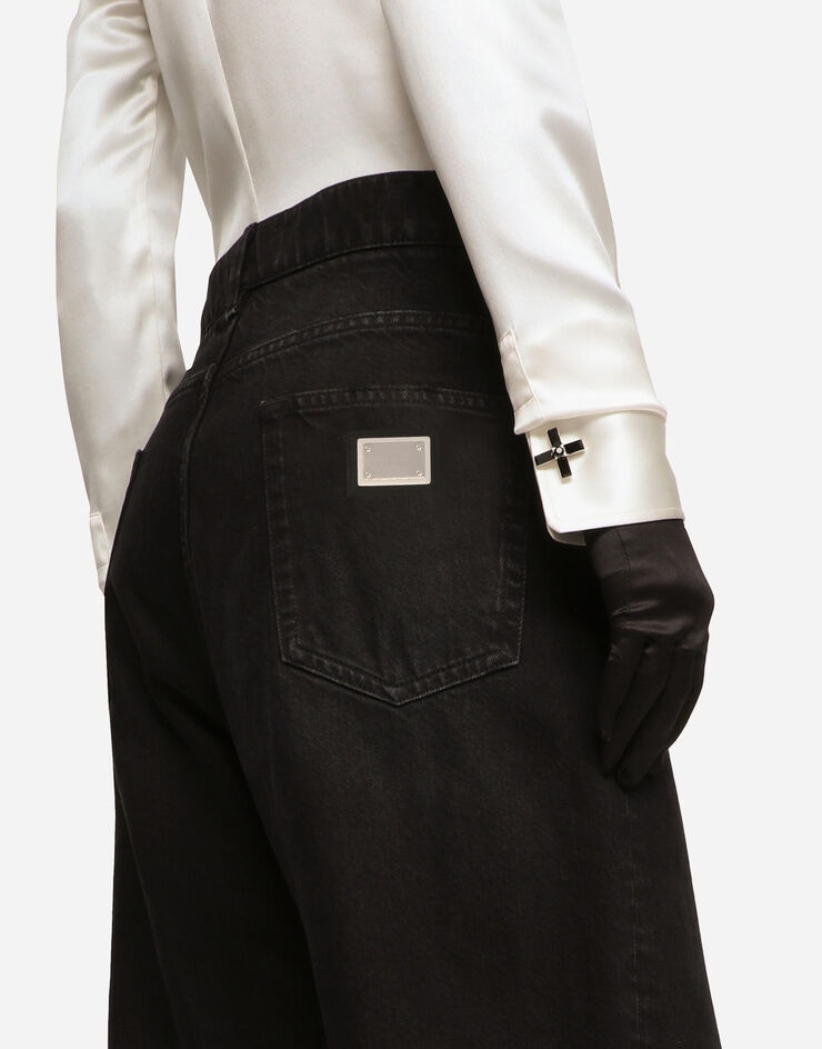 Flared deep blue denim jeans - 5