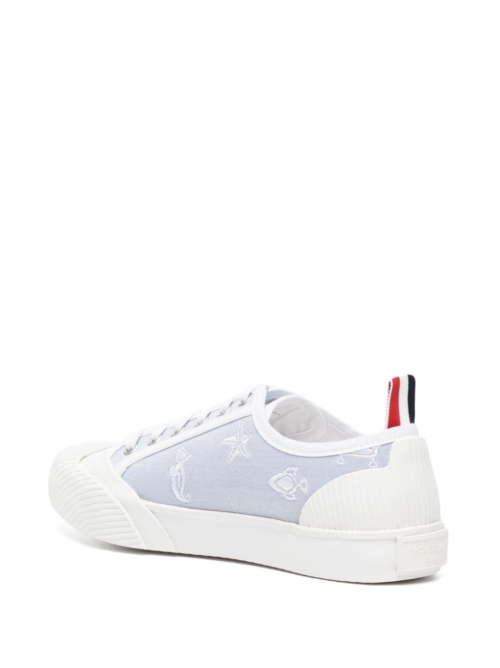 graphic-embroidered lace-up sneakers - 3