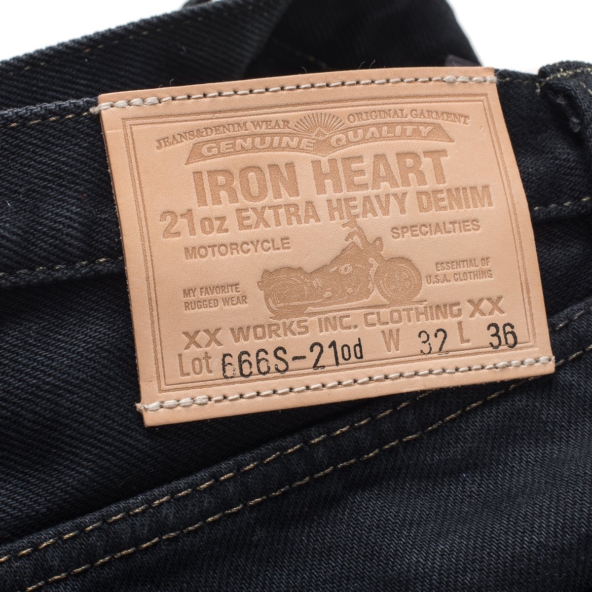 IH-666S-21od 21oz Selvedge Denim Slim Straight Cut Jeans - Indigo Overdyed Black - 9