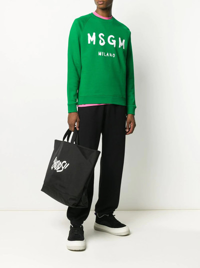 MSGM logo cotton sweatshirt outlook