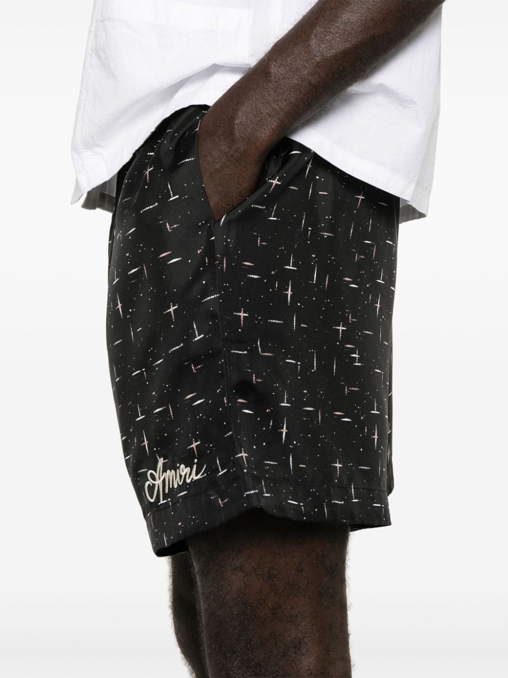 abstract-print deck shorts - 5