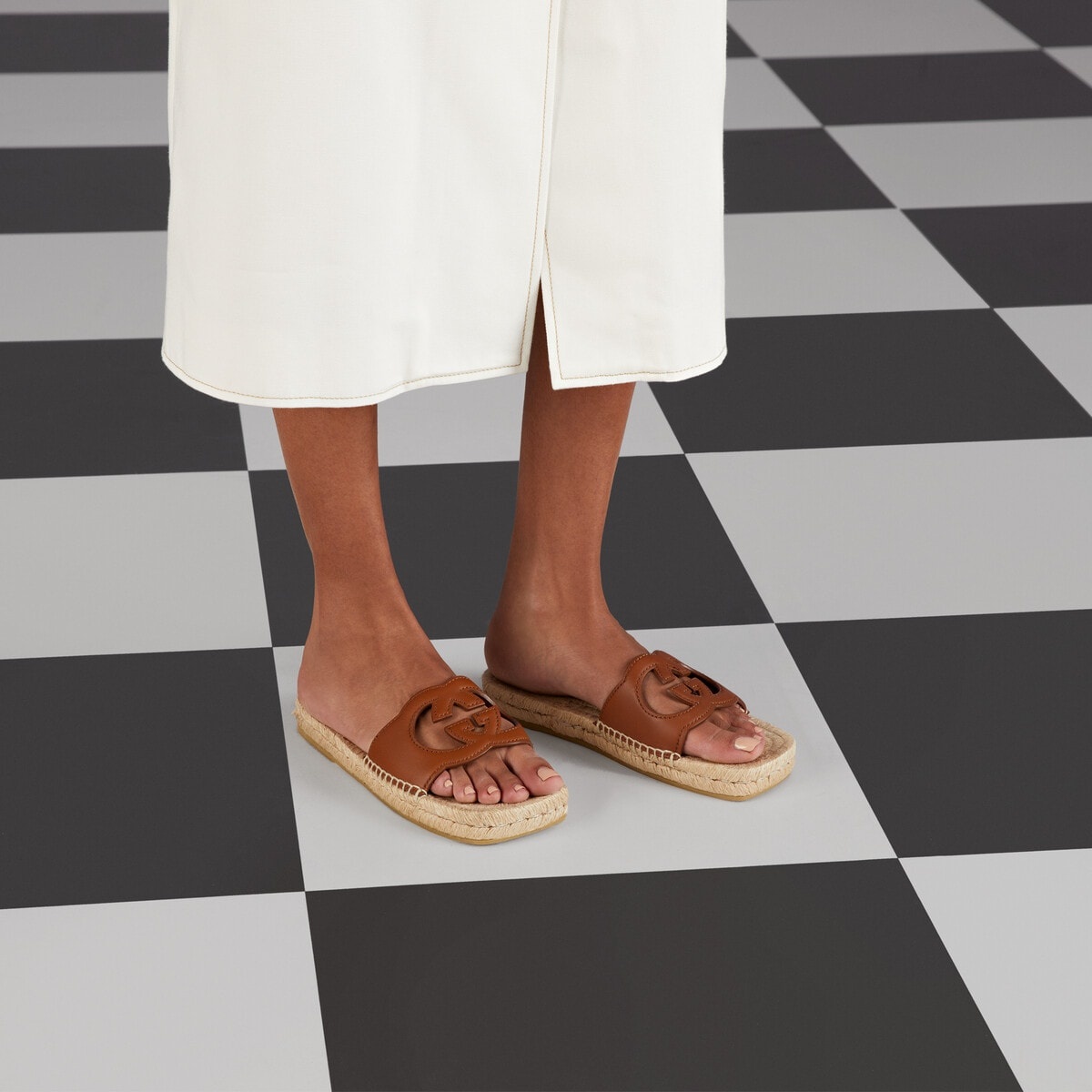 Women's Interlocking G cut out slide sandals - 3