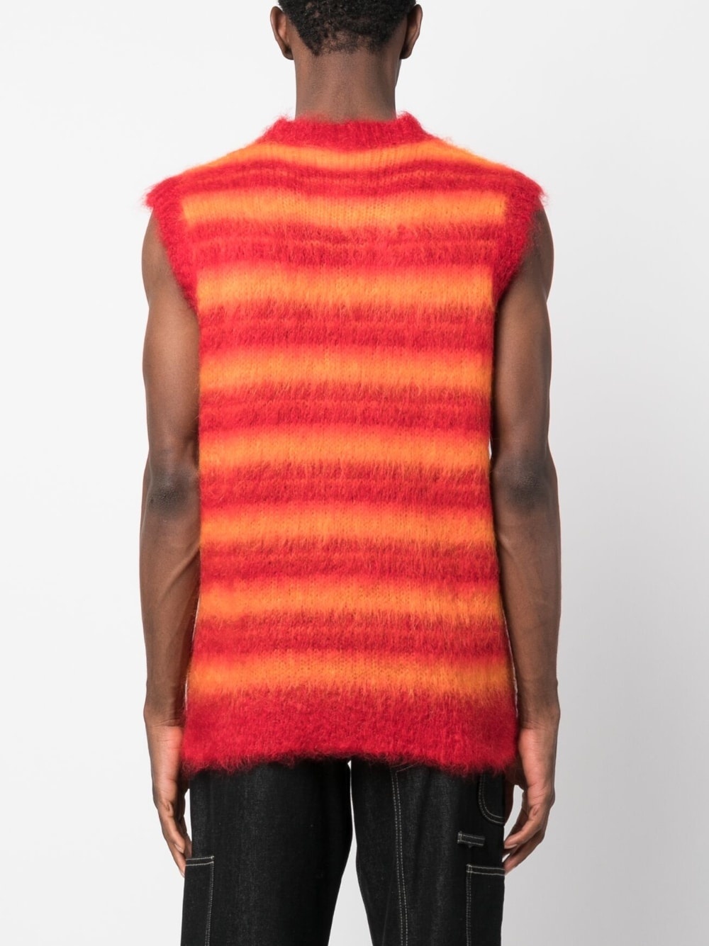 brushed-mohair striped vest - 4