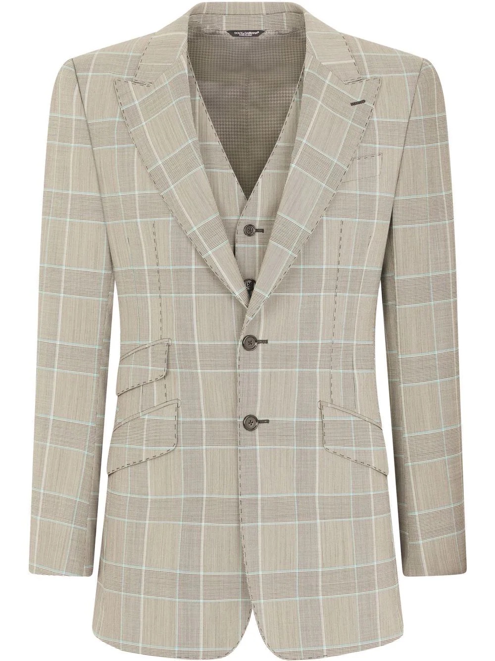 checked three-piece suit - 1