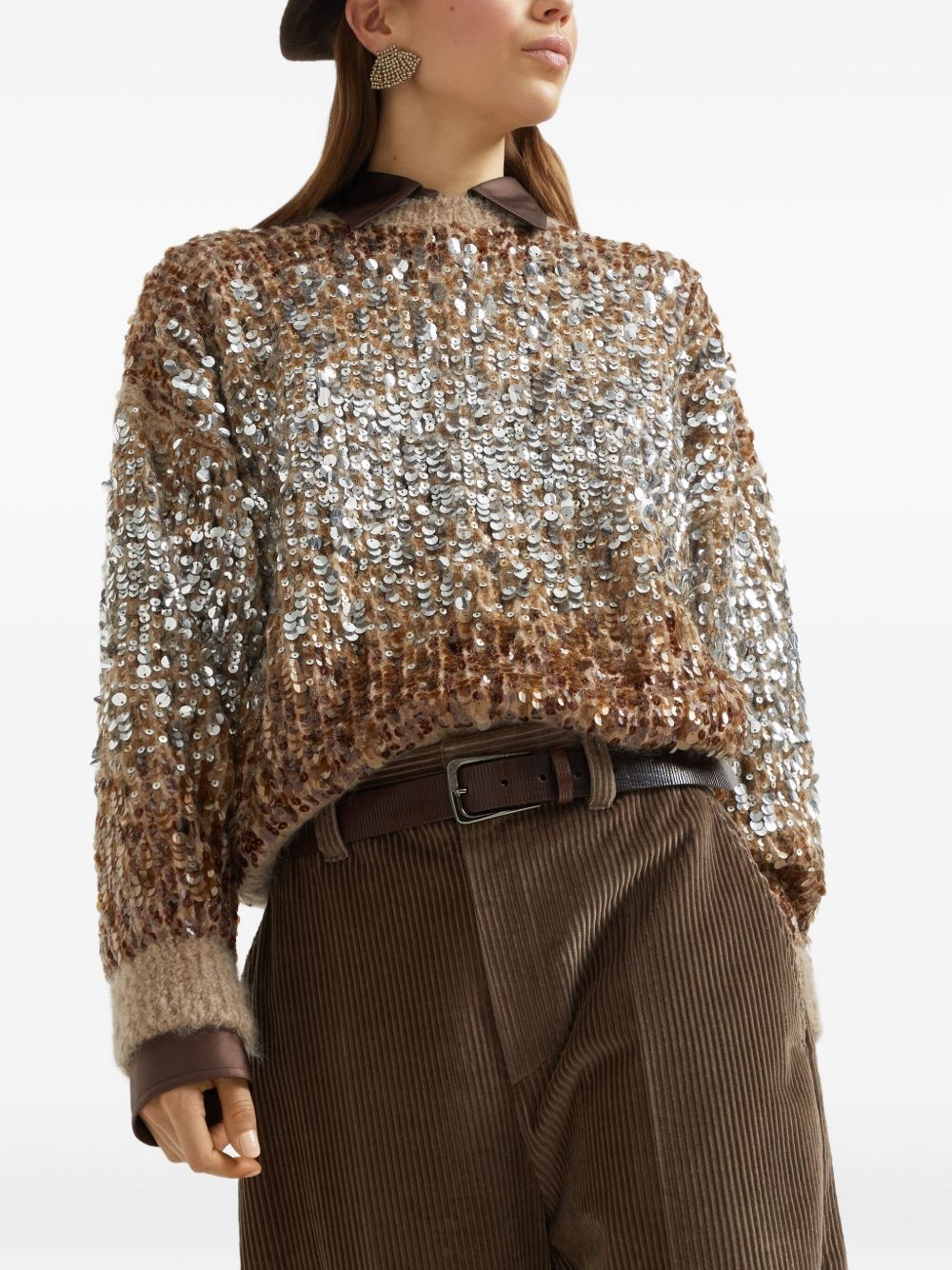 ombré-effect sequin-embellished sweater - 4