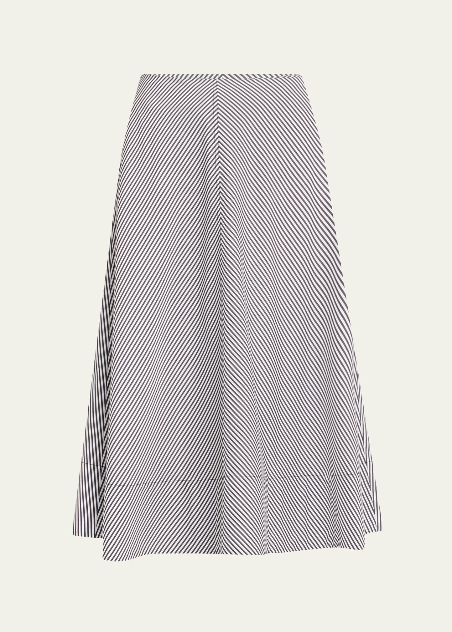Knox Striped Low-Slung Midi Circle Skirt - 1